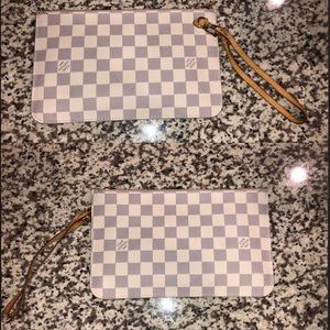 Louis Vuitton Neverfull Wallet/Wristlet cream/pink